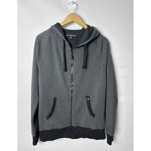 Pact Organic Other - Pact Organic Hoodie Sweatshirt Mens Medium Gray Full Zip Fleece